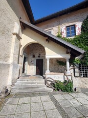 Bled castle in Slovenia,  is a medieval castle, built on rocky precipice over the lake Bled a...