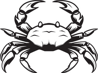Coastal Crest Crab Outline Vector Design Nautical Nobility Thick Line Crab Logo Icon
