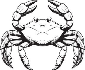 Maritime Majesty Thick Outline Crab Logo Icon Oceanic Overlord Vector Crab Graphics with Bold Outline