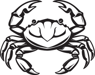 Shellfish Sovereignty Vector Crab Graphics with Bold Lines Harbor Herald Crab Thick Outline Logo Design