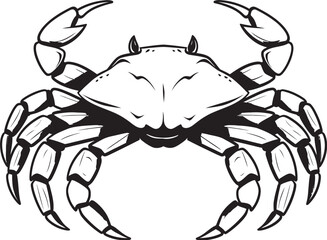 Seafaring Sovereign Bold Crab Vector Icon Coastal Commander Vector Crab Icon with Thick Outline