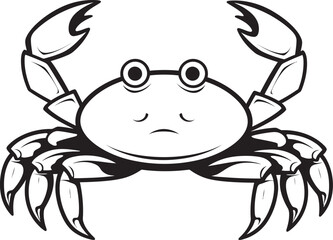 Harbor Herald Crab Thick Outline Logo Design Seafaring Sovereign Bold Crab Vector Icon