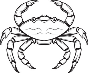 Maritime Majesty Crab Vector Design with Thick Outline Clawed Conquest Thick Line Crab Logo