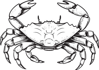 Seaside Sovereignty Bold Outline Crab Graphics Maritime Majesty Crab Vector Design with Thick Outline