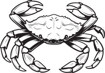 Oceanic Overlord Bold Outline Crab Icon Coastal Crown Crab Vector Graphics with Thick Lines