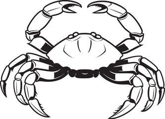 Clawed Conquest Thick Outline Crab Logo Design Oceanic Overlord Crab Vector Icon in Bold Outline