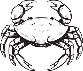 Oceanic Overlord Crab Vector Icon in Bold Outline Crustacean Chronicle Thick Line Crab Graphics