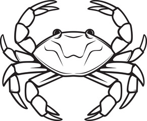 Seafaring Sovereign Bold Outline Crab Logo Harbor Herald Crab Vector Design with Thick Outline