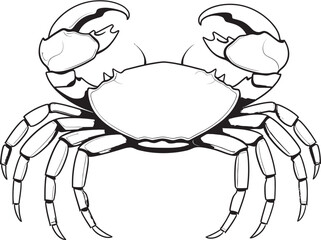 Oceanic Overlord Thick Line Crab Graphics Coastal Commander Bold Outline Crab Logo