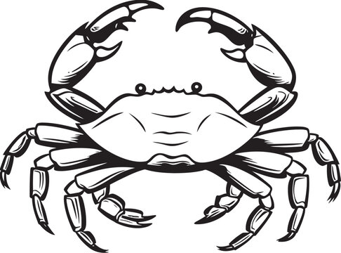 Nautical Nobility Crab Vector Design with Thick Lines Shellfish Sovereignty Thick Line Crab Graphics