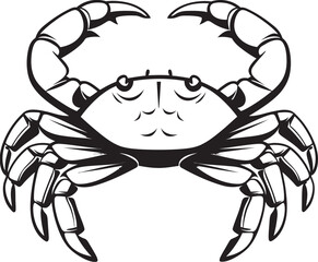 Crustacean Chronicle Bold Outline Crab Graphics Seaside Sentinel Crab Vector Design with Thick Lines
