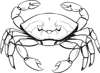 Coastal Crest Crab Vector Logo with Thick Lines Seafaring Sovereign Thick Line Crab Icon