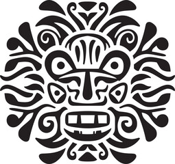 Jungle Rhythms Dayak Pattern Vector Icon Inspired by Nature Cultural Canvas Vector Logo Featuring Intricate Dayak Patterns