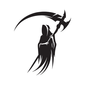 recommend clip art: Enigmatic War Scythe Silhouette Journey: Exploring the Mysteries of Battlefields Past with War Scythe Illustration - Minimallest Scythe Vector
                    