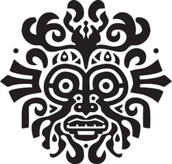 Tribal Treasures Dayak Pattern Vector Icon Symbolizing Ethnic Unity Borneo Beauty Vector Logo Showcasing the Richness of Dayak Artistry