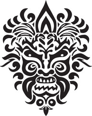 Jungle Jewels Dayak Pattern Vector Logo Celebrating Tribal Culture Tribal Treasures Vector Icon Showcasing Indigenous Dayak Pattern