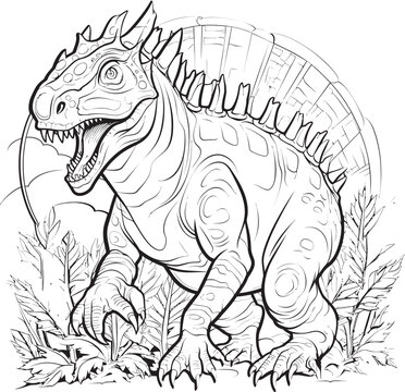 Paleontology Portraits Vector Design for Dinosaur Line Art Coloring Pages Mesozoic Memories Dinosaur Line Art Coloring Pages Vector Icon