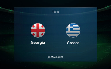 Naklejka premium Georgia vs Greece. Europe soccer tournament 2024