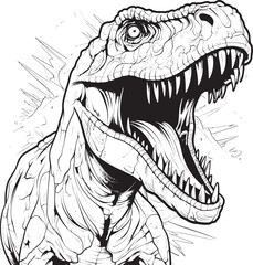 Cretaceous Canvas Vector Graphics for Dinosaur Line Art Coloring Pages Tyrannosaurus Triumph Line Art Coloring Pages Vector Logo with Dinosaurs © BABBAN