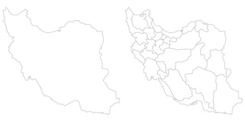 Iran map. Map of Iran in white set