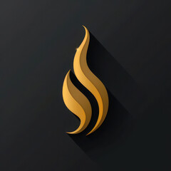 The logo is a golden candle flame on a black background. AI generated
