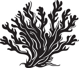 Underwater Utopia Vector Logo with Doodle Seaweed Design for Aquatic Paradise Coastal Compositions Vector Design with Doodle Seaweed Iconography