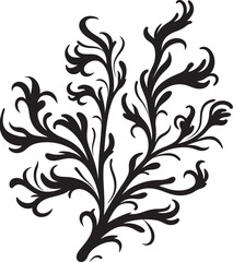 Obraz premium Oceanic Doodles Vector Icon featuring Whimsical Seaweed Illustration Seaweed Symphony Vector Graphics Crafting Underwater Harmony