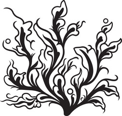 Obraz premium Marine Musings Doodle Seaweed Vector Graphics Evoking Oceanic Thoughts Seashore Symphony Vector Logo with Harmonious Doodle Seaweed