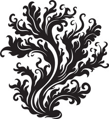 Submarine Scribbles Vector Logo with Doodle Seaweed Design for Underwater Wonders Seaside Sketches Vector Design with Doodle Seaweed Icon for Coastal Charm