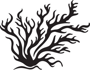 Seaweed Sketches Doodle Seaweed Vector Graphics Bringing Coastal Flair Nautical Nibbles Vector Logo with Doodle Seaweed Illustration for Sea themed Delights