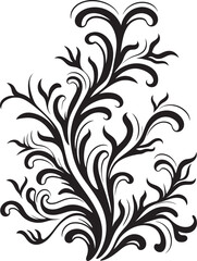 Aquatic Artistry Doodle Seaweed Vector Graphics for Marine Themes Underwater Whimsy Vector Logo with Doodle Seaweed Design Evoking Nautical Charm