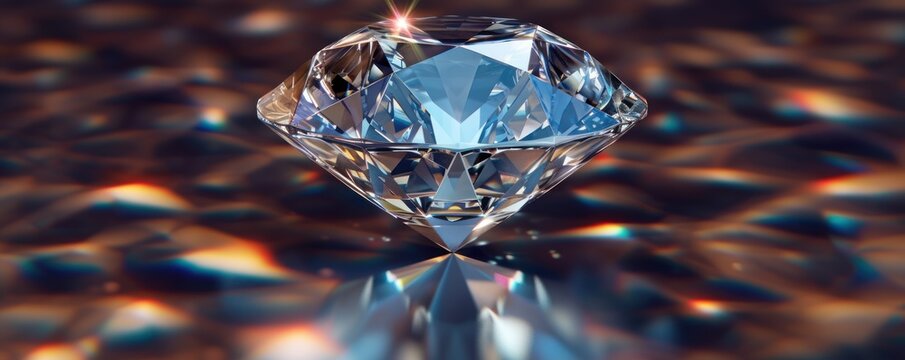 A hyperrealistic image of a sparkling diamond, suitable for luxury advertising or illustrating the concept of value and rarity.
