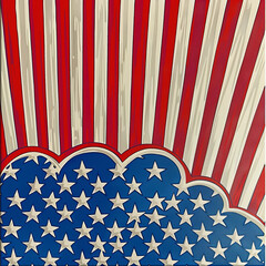 A word "America" is seen on a solid background in the image. The word stands out against the simplicity.