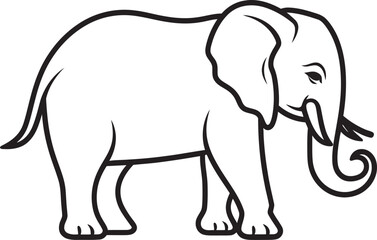 Elephant Emblem Emblematic Elephant Icon in Vector Style Elegant Elephant Vector Graphics with an Elegant Elephant Illustration