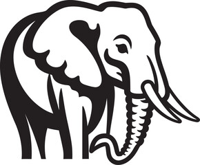 Majestic Pachyderm Vector Design Depicting Stately Elephant Icon Regal Elephant Vector Graphics Showcasing Royal Demeanor of Elephants