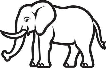 Mighty Trunk Vector Design Focusing on Elephants Powerful Trunks Elephant Emblem Vector Graphics Showcasing Emblematic Elephant Symbolism