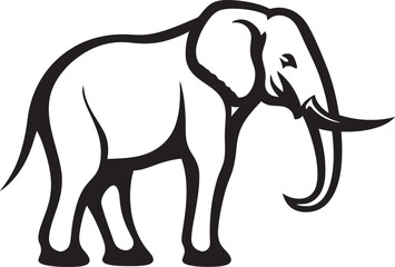 Tusker Triumph Vector Logo Symbolizing Triumph and Power of Elephants Elephant Aura Vector Design Capturing Aura and Majesty of Elephants