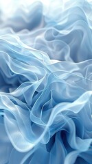 Obraz premium Silky blue fabric texture with waves and folds. Abstract background design for textile, wallpaper, or luxury packaging concept