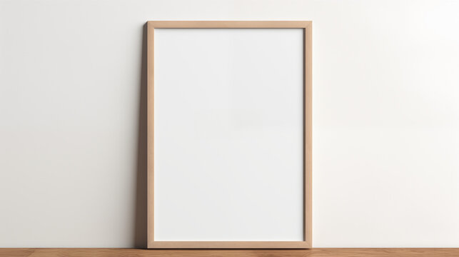 Contour, cadre d&eacute;coratif en bois pour mock-up, conception et cr&eacute;ation graphique. D&eacute;coration. Arri&egrave;re-plan blanc, &eacute;pur&eacute;, vide.