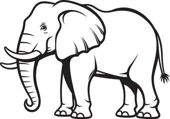 Elephant Emblem Emblematic Elephant Icon in Vector Art Elegant Elephant Vector Graphics Exuding the Elegant Charm of an Elephant