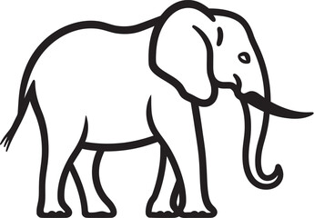 Elegant Elephant Vector Design Illustrating the Elegant Form of an Elephant Regal Pachyderm Vector Graphics Conveying the Regal Dignity of Elephants