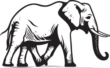 Elephant Elegance Vector Design Illustrating the Graceful Beauty of an Elephant Regal Elephant Vector Graphics Portraying the Royal Demeanor of an Elephant