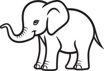 Regal Pachyderm Vector Graphics Capturing the Regal Presence of an Elephant Elephant Icon Iconic Elephant Representation in Vector Illustration