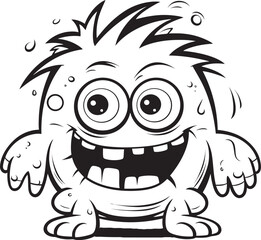 Cheerful Companions Emotional Cartoon Monster Vector Logo and Design Assortment Affectionate Adventures Cute Monster Vector Graphics and Icon Compilation