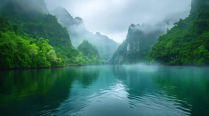 Fotobehang lake in the mountains © Tri_Graphic_Art