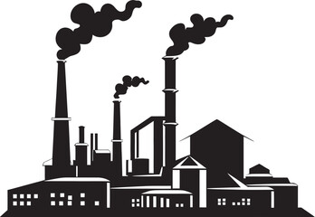 Obraz premium Pollution Plumes Vector Graphics and Icons Showcasing Factory Air Pollution Urban Smog Vector Logo and Design Embodying Air Pollution