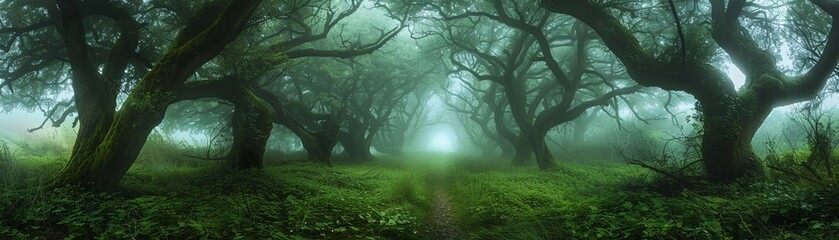 Fototapeta na wymiar Enchanted forests where trees whisper in ancient tongues