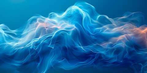 Obraz premium Combined background with space technology. Abstract blue, light blue background with waves and nebula.
