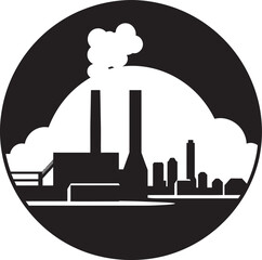 Pollution Plumes Vector Logo and Design Showcasing Factory Air Pollution Industrial Decay Vector Graphics and Icons Depicting Air Pollution Impacts