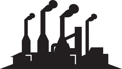 Emission Chaos Vector Logo and Design Embodying Air Pollution Effects Smog Cityscape Vector Graphics and Icons Illustrating Factory Air Pollution